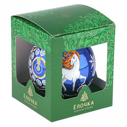 Елочная игрушка шар стеклянная Зодиак. Лошадка д9,5см, ручная художественная роспись, подарочная упаковка, цвета микс, Символ 2026 года (Россия) - Домашняя мода фото 14