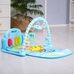 Развивающий коврик Лев, с пианино, голубой