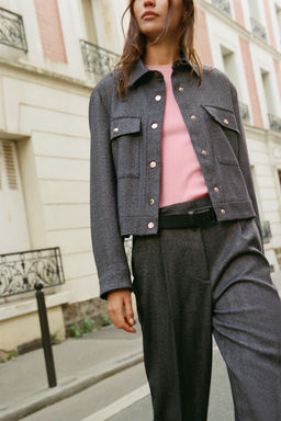 HERRINGBONE JACKET WITH POCKETS - Zara фото 9