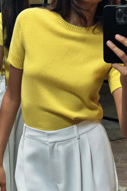 BASIC 100% WOOL SHORT SLEEVE TOP - Zara фото 10