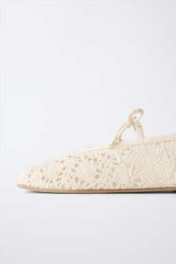 CROCHET BALLET FLATS - Zara фото 14