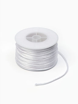 Шнур атласный на бобине 2 мм, 50 метров, белый
