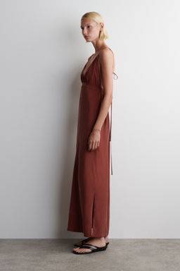 VESTIDO LARGO FRUNCIDO CON CUELLO DE PICO - H&m фото 6