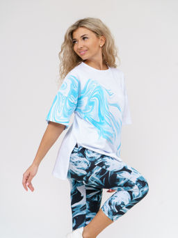 909 Костюм "белый/голубой"