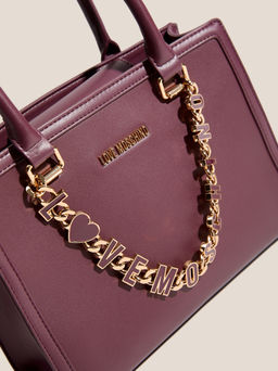 Женский тоут LOVE MOSCHINO DANGLING Артикул 4561262, фиолетово-бордовый  фото 2