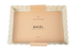 Форма для запекания, 29х21 см, керамика, прямоугольная, бежевая, Ребристый край, Bagel - Anna lafarg фото 3