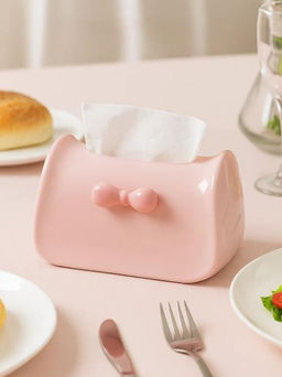 Салфетница Glossy bow, pink (21*12,5*12,5 см)