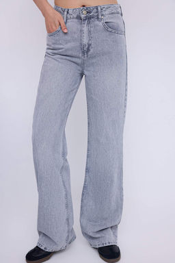 Teen Gri Yuksek Bel Genis Paca Wide Leg Jeans TWOAW26JE00067
