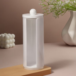 Органайзер для хранения ватных дисков, с крышкой, d=7×19.5 см, белый