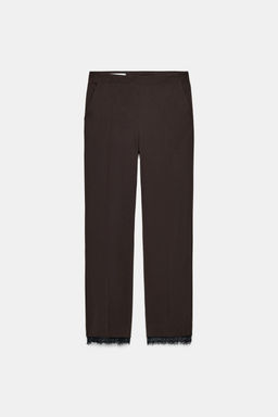 PANTAL?N CROPPED ENCAJE / Marr?n - Zara фото 3