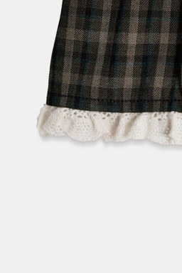 CHECK LACE MINI SKIRT - Zara фото 8