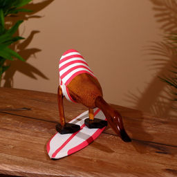 Сувенир «Утка на сёрфе», 31 см, дерево