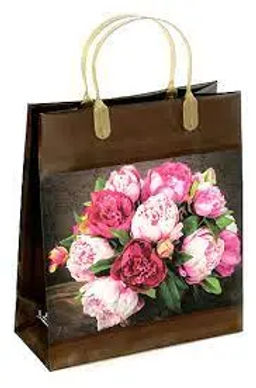 9033 Сумка пластик. BAS 117 (26*23см) маленькая, Букет *20