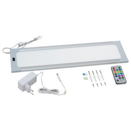 ULI-F42-7,5W/RGB/RC/DIM SENSOR IP20 SILVER Панель линейная светодиодная ультратонкая, с бесконтактным выключателем, диммер, пульт ду. 460х120х11мм. 260Lm. Серебристый. ТМ Uniel