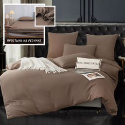 Комплект постельного белья Однотонный Сатин на резинке CSR054 2 спальный