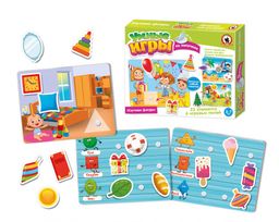 Игра на липучках "Умные игры. Изучаем фигуры" 6 игр. полей, 22 элем. (04305) 3-7 лет