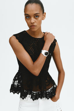 Top efecto crochet con peplum - H&m фото 6