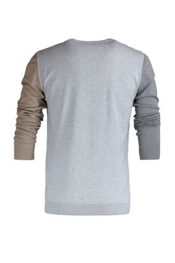 TRENDYOL MAN Gri Slim Fit Pamuklu Bisiklet Yaka Renk Bloklu Triko Kazak TMNAW21KZ0566 - Trendyolmilla фото 7