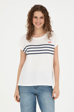 Женская футболка цвета экрю - U.s. polo assn фото 10