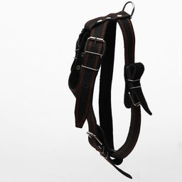 Шлейка кожаная Караульная на фетре, 3,6 см, ОШ 40-74 см, ОГ 95-110 см, чёрная - Пижон фото 2