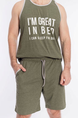 Костюм (майка+шорты) М122033Пб Хаки - Елена фото 9
