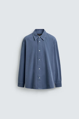 CAMISA LAVADA RELAXED FIT / Azul vigor? - Zara фото 8