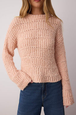 Pembe Genis Kal?p Yumusak Dokulu Triko Kazak TWOAW26KZ00151 - Trendyolmilla фото 3