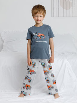 К 1599/винтажный синий,машины пижама для мал