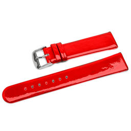 Ремешок для часов натуральная кожа красный 12 мм C20-12red