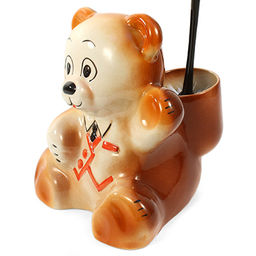 Подставка для унитазного ерша керамическая "Мишка бурый" h25см (Россия)