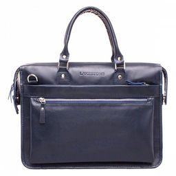 Кожаная деловая сумка для ноутбука Halston Black - Lakestone фото 2