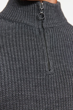 TRENDYOL MAN Indigo Casual Regular Yar?m Bal?kc? Yaka Duz Triko Kazak TMNAW22KZ1908 - Trendyolmilla фото 6