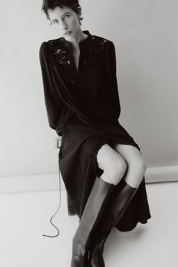 Vestido de algod?n con detalles de encaje - H&m фото 8
