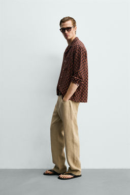 CAMISA FLUIDA ESTAMPADO GEOM?TRICO / NEGRO/NARANJA - Zara фото 4