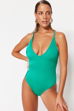 Yesil Derin Dekolteli S?rt Dekolteli Normal Paca Mayo TBESS23MA00264