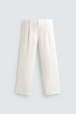 PANTAL?N RELAXED FIT PLIEGUES / Blanco - Zara фото 6