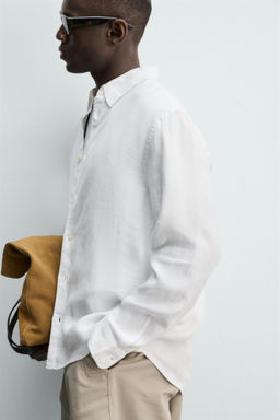 CAMISA REGULAR FIT 100% LINO / Blanco - Zara фото 6