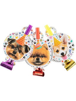 Цена за 2 шт. Карнавальные язычки гудки "Собачки" 11 см, 6 шт. в упак.