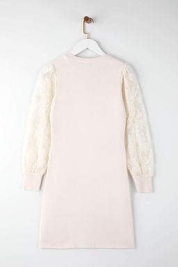 Ekru Mini Cicek Nak?s Kol Detayl? Triko Elbise TWOAW26EL00370 - Trendyolmilla фото 7