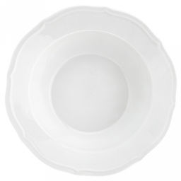 "Совершенство" Миска фарфоровая д204мм h52мм, 570мл, белый, рельефный декор, волнистый край (Китай)