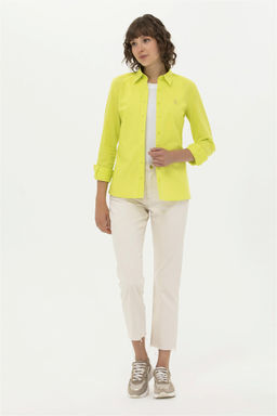 U. S. Polo Assn Женская неоново-желтая базовая рубашка с длинным рукавом - U.s. polo assn фото 10