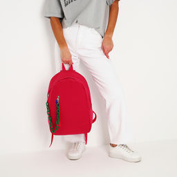 Рюкзак текстильный с карманом, розовый, 45х30х15 см - Nazamok фото 6