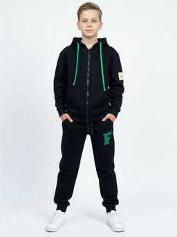 Толстовка зипка с капюшоном на молнии 22-7312 черный - Mini maxi фото 5