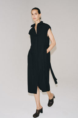 VESTIDO CAMISERO LAZADAS ZW COLLECTION / Negro