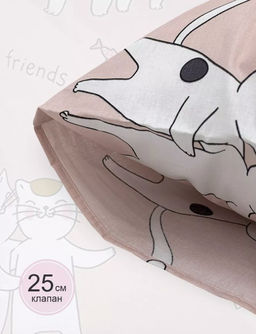 Наволочка 70*70 рис.5236-1 Серые Котики бязь - Bravo фото 2