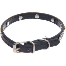 Цена за 4 шт. Ошейник для собак и кошек со стразами "На стиле", цвет черный, 1см, размер XS, 20*25см (лейбл)