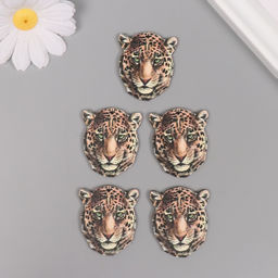 Цена за 10 шт. Декор для творчества дерево «Леопард», 3.9×3.3×0.3 см