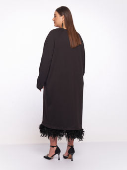 Черное платье с перьями PP57406BLK01 - Артесса фото 8