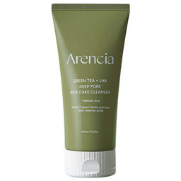 Arencia Green Tea + LHA Deep Pore Rice Cake Cleanser, 150g - Очищающая пенка с кислотами