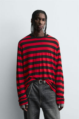 CONTRAST STRIPED T-SHIRT - Zara фото 2
